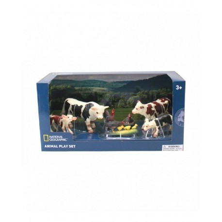 SET 7 FIGURAS ANIMALES GRANJA 4 VACAS Y 3 POLLOS