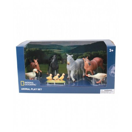SET 7 FIGURAS ANIMALES GRANJA 4 CABALLOS Y 4 PATOS