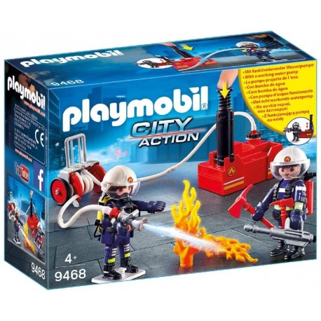 BOMBEROS CON BOMBA DE AGUA PLAYMOBIL 9468