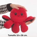 PULPO REVERSIBLE DE PELUCHE 100% FABRICADO EN ESPAÑA 16 X 36 CMS