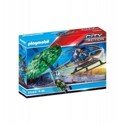 HELICOPTERO DE POLICIA PERSECUCION EN PARACAIDAS