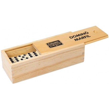 DOMINO MARFIL CAJA DE MADERA