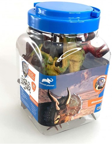 BOTE CON SET DE 30 PIEZAS DINOSAURIOS