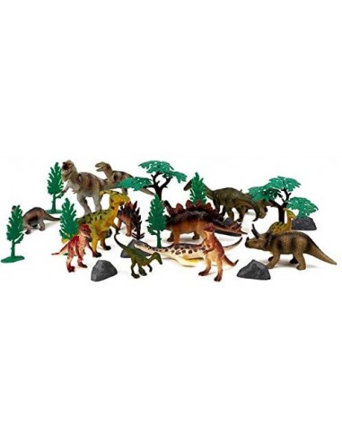 BOTE CON SET DE 30 PIEZAS DINOSAURIOS