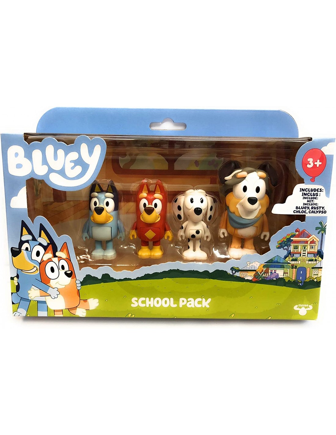 Bluey Store Bluey School Pack Mini Figure 4 Pack Blue vrogue.co