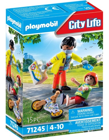 PARAMÉDICO CON PACIENTE PLAYMOBIL 71245