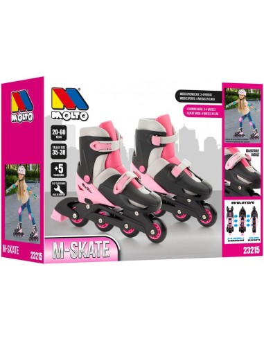 PATINES 4 EN LINEA ROSA
