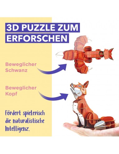 MINI PUZZLE 3D ZORRO SENTADO