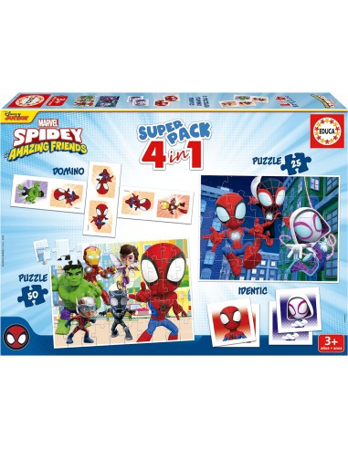 SUPER PACK 4 EN 1 SPIDEY AMAZING FRIENDS