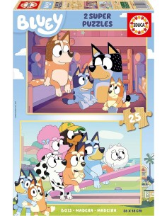 BLUEY 2 PUZZLES MADERA DE...