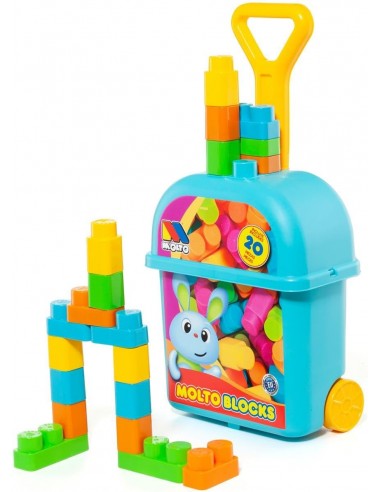 CARRITO CON 20 BLOQUES AZUL