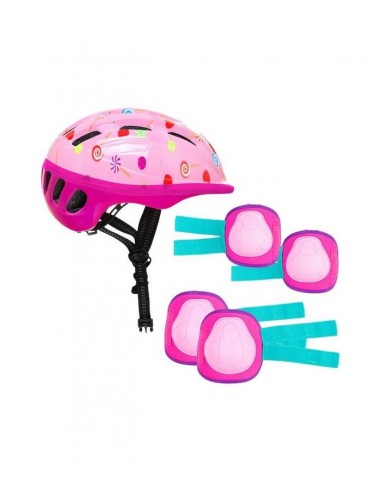 SET CASCO Y PROTECCIONES ROSA