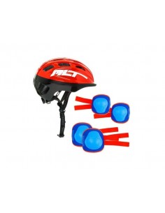 SET CASCO Y PROTECCIONES ROJO 2