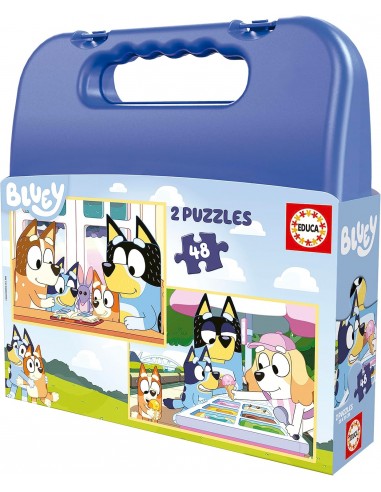 BLUEY MALETA 2 PUZZLES DE 48 PIEZAS
