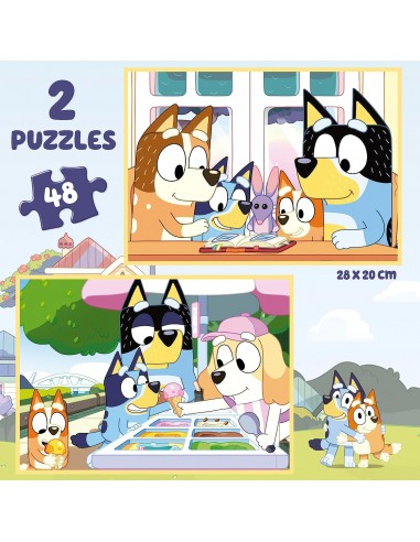 BLUEY MALETA 2 PUZZLES DE 48 PIEZAS