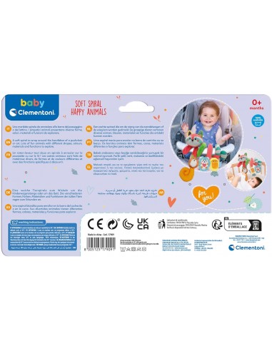 ESPIRAL MAPACHE BLANDITO CON 3 COLGANTES