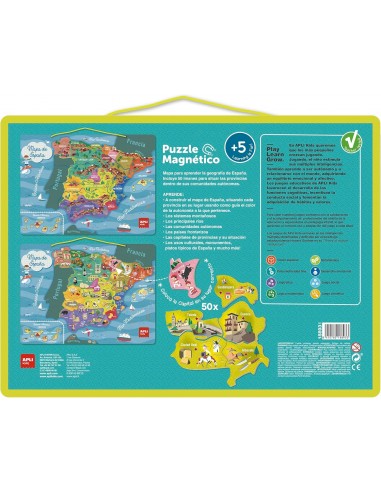MAPA ESPAÑA MAGNETI 50 PIEZAS