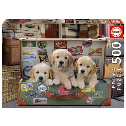 PUZZLE 500 PIEZAS CACHORROS EN EL EQUIPAJE
