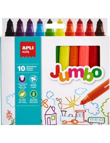 ROTULADORES JUMBO 10 UNIDADES APLI KIDS