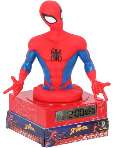 SPIDERMAN LAMPARA 3D CON DESPERTADOR