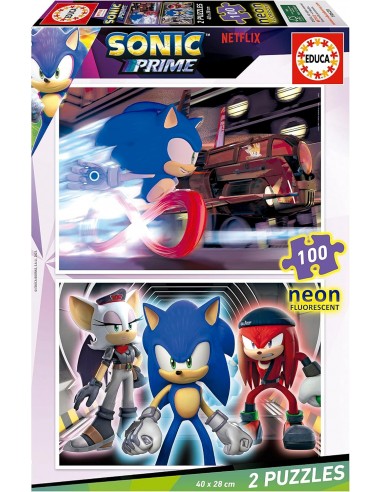 SONIC PRIME 2 PUZZLES 100 PIEZAS NEON...