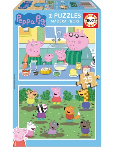 PEPPA PIG 2 PUZZLES 25 PIEZAS MADERA