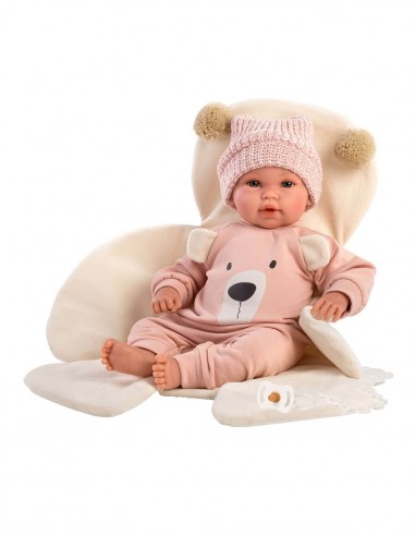 RECIEN NACIDA LLORONA 36 CMS OSITO ROSA