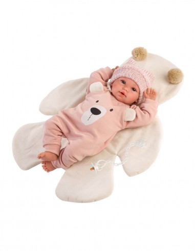 RECIEN NACIDA LLORONA 36 CMS OSITO ROSA