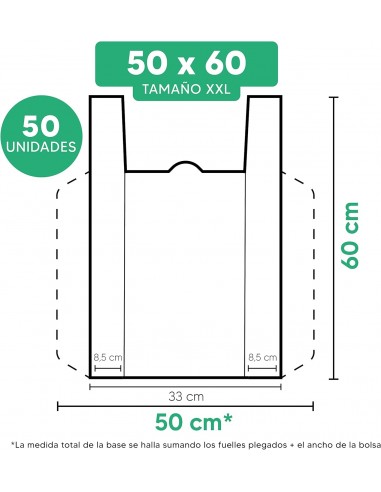 BOLSAS DE PLASTICO 70% RECICLADO 50 X...