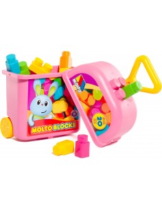 CARRITO CON 20 BLOQUES ROSA 2