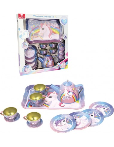 JUEGO DE TE UNICORNIO METALICO CON...