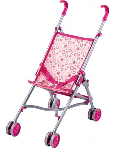SILLA BASTON GRIS CON LUNARES ROSA