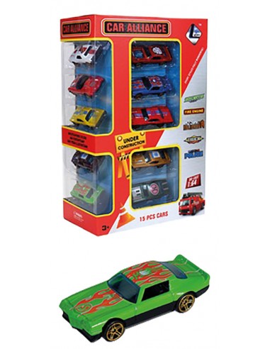 CAJA 15 COCHES METAL Y ACCESORIOS