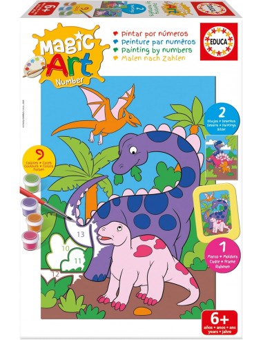 EDUCA PINTAR CON NUMEROS DINOSAURIOS