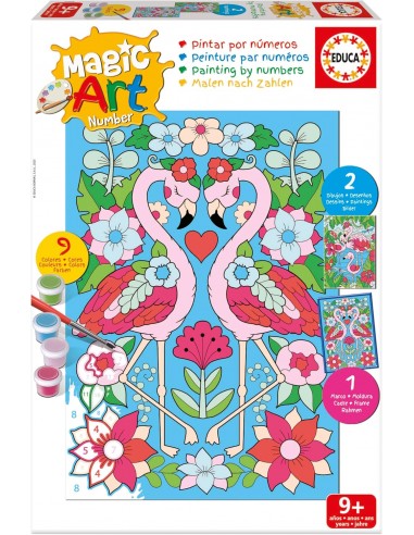 EDUCA PINTAR CON NUMEROS FLAMENCOS