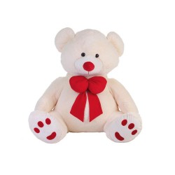 PELUCHE BLANCO OSO HUELLAS ROJAS 150 CMS