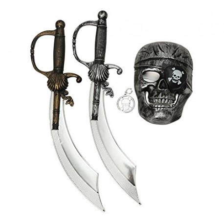 SET PIRATA 2 ESPADAS  MASCARA Y ARETE