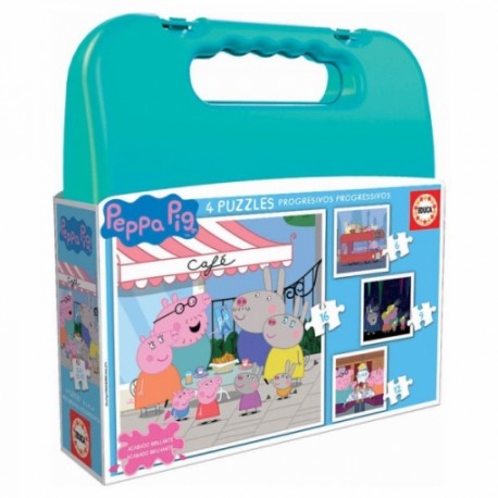 PEPPA PIG MALETA 4 PUZZLES PROGRESIVOS